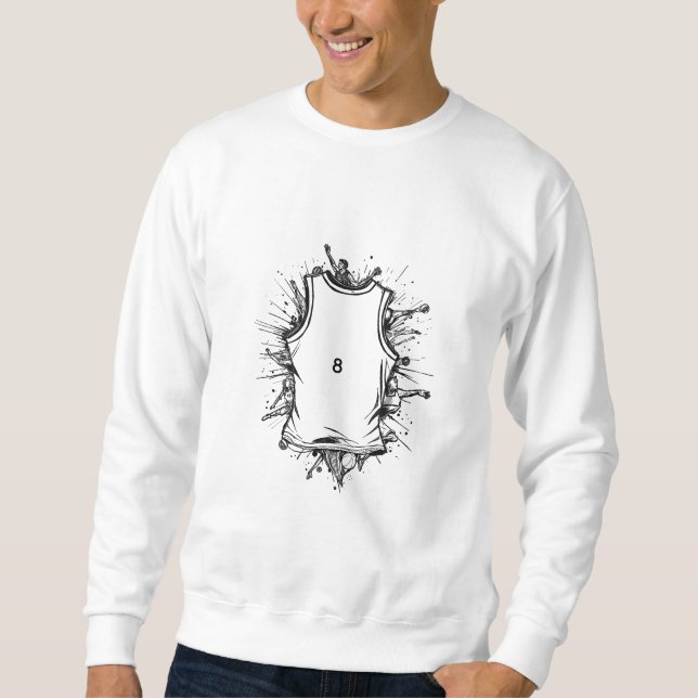 Minimalist Basketball Line Art Sweatshirt (Front)