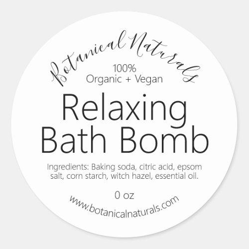 Minimalist Bath Bomb Labels
