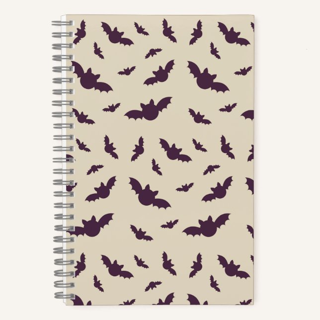 Minimalist Bats Pattern Halloween Blanket Notebook (Front)