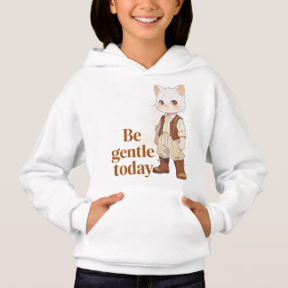 Minimalist “Be Gentle Today” Old Soul Cat T Hoodie