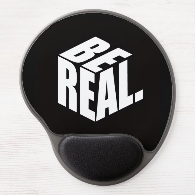 Minimalist “BE REAL.” Cube Typography Mouse Pad (Front)