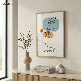 Minimalist 'Be Yourself' Architectural Line Art Poster