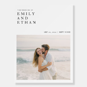 Minimalist Beach Photo Wedding Welcome Foam Board