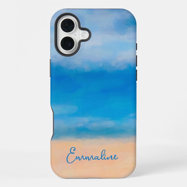 Minimalist Beach Scene Painting  iPhone Case (Back)