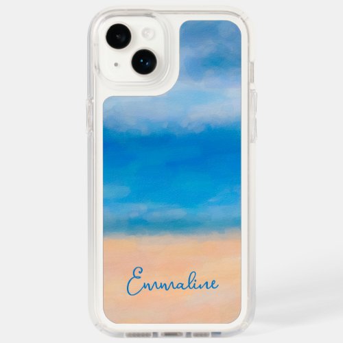 Minimalist Beach Scene Painting Speck iPhone 14 Plus Case