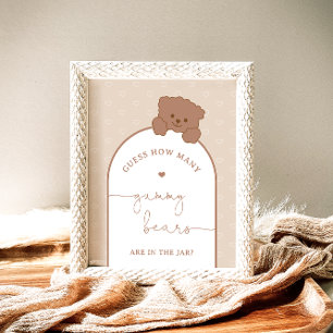 Minimalist Bear How Many Gummy Bears Game Poster