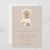Minimalist Bearly Wait Brown Baby Shower Invitation (Front)