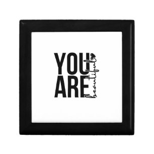 Minimalist “Beautiful” Typography Design – Black a Gift Box