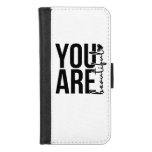 Minimalist “Beautiful” Typography Design – Black  iPhone 8/7 Wallet Case
