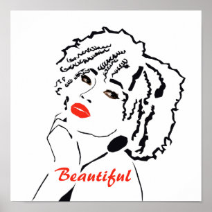 Minimalist "Beautiful Woman" Poster