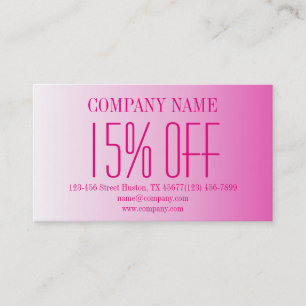 Minimalist beauty cosmetology blush pink ombre business card