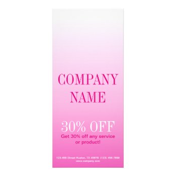Minimalist Beauty Cosmetology Blush Pink Ombre Rack Card by businesscardsdepot at Zazzle