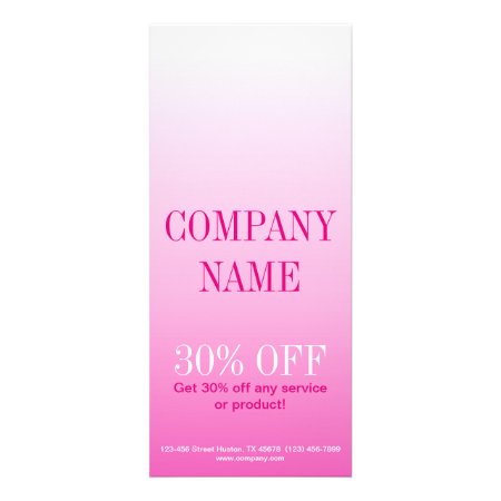 Minimalist Beauty Cosmetology Blush Pink Ombre Rack Card