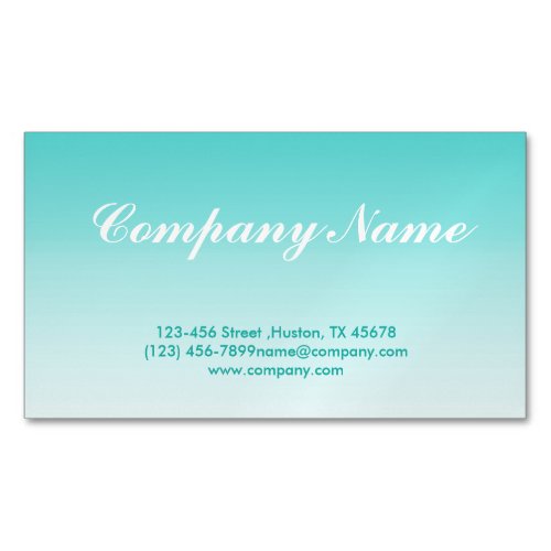 Minimalist beauty cosmetology turquoise teal ombre magnetic business card