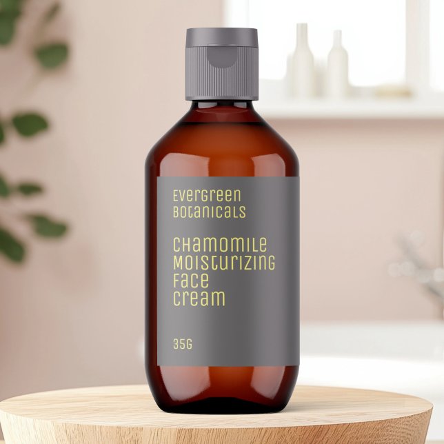 minimalist beauty label - grey and yellow (Creator Uploaded)