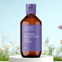 minimalist beauty label - purple and white