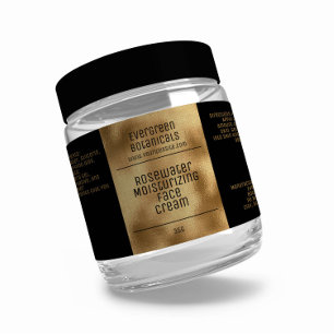 minimalist beauty products label - black and gold