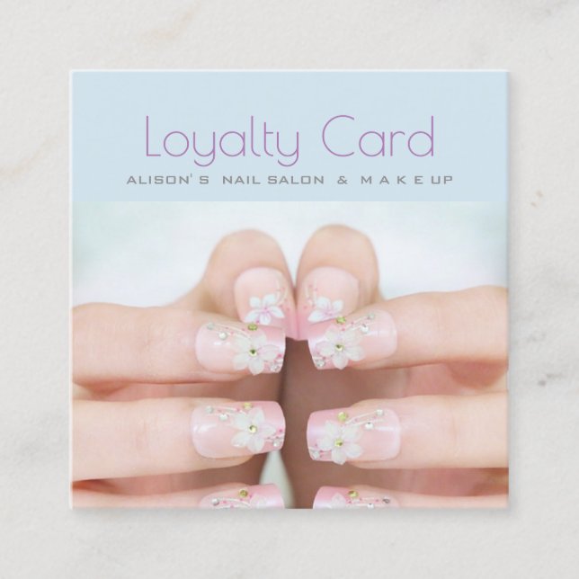 Minimalist beauty salon Nail Salon Loyalty Card (Front)