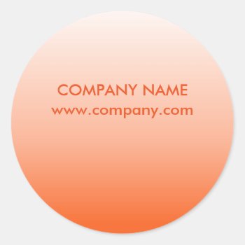 Minimalist Beauty Tanning Salon Tangerine Ombre Classic Round Sticker by businesscardsdepot at Zazzle