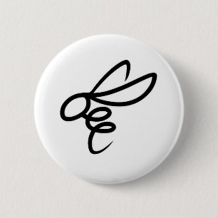 Minimalist Bee Line Art Design – Modern Simple Bee Button