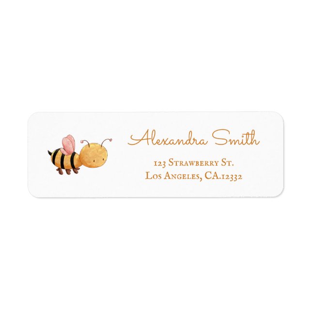 Minimalist Bee Return Address Label (Front)
