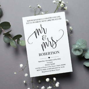 Minimalist before I do Mr and Mrs Wedding shower Invitation