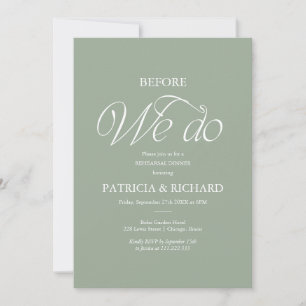 Minimalist Before We Do Rehearsal Dinner Invitation