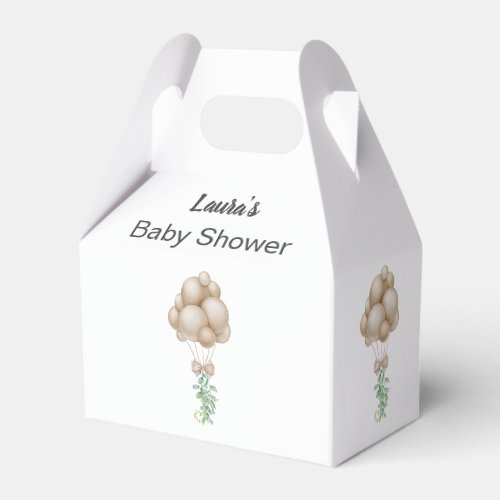 Minimalist Beige Balloons Boho Baby Shower Favor Boxes