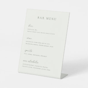 Minimalist Beige Bar Menu List Pedestal Sign