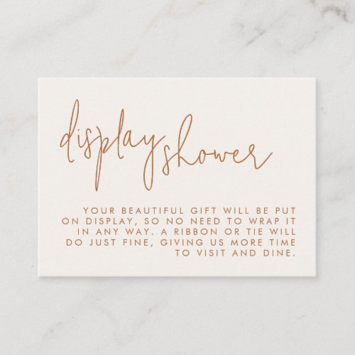 Minimalist Beige Bridal Shower Display Shower Enclosure Card