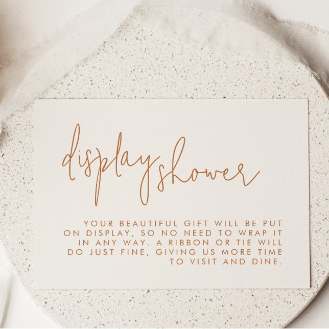 Minimalist Beige Bridal Shower Display Shower Enclosure Card (Creator Uploaded)