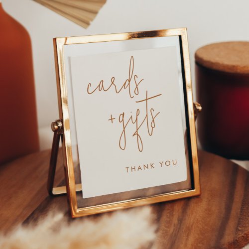 Minimalist Beige Cards and Gifts Sign