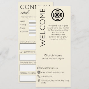 Minimalist Beige Church Connection Card