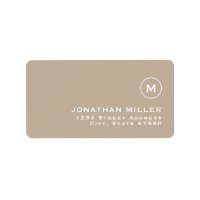 Minimalist Beige Classic Monogram Return Address