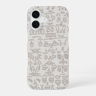 Minimalist Beige Doodle Pattern Case - Abst