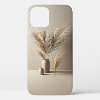 Minimalist Beige Dried Palm & Pampas Floral Phone iPhone 12 Case