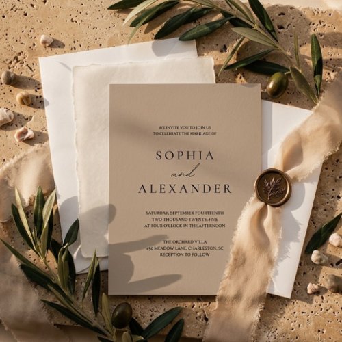 Minimalist Beige Elegant Neutral Invitation