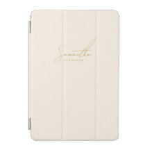 Minimalist Beige & Gold Handwritten Cursive Script
