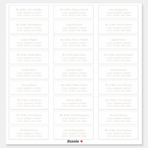 Minimalist Beige Guest Address Labels