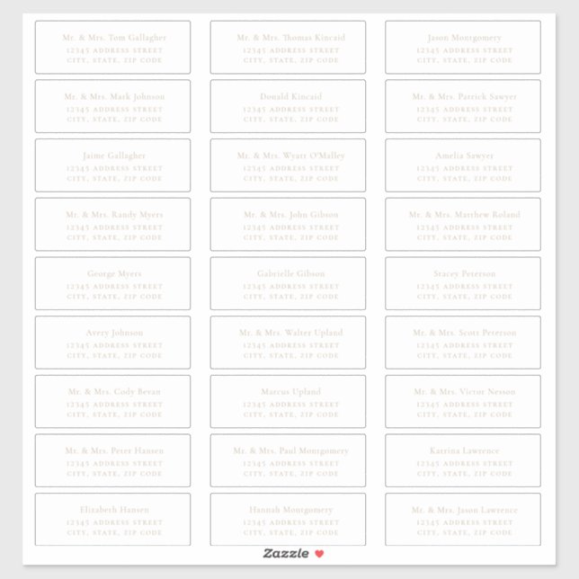 Minimalist Beige Guest Address Labels (Sheet)