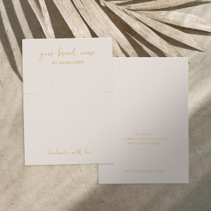 Minimalist Beige Jewelry Earring Display Card