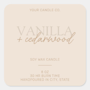 Minimalist Beige Modern Candle Label