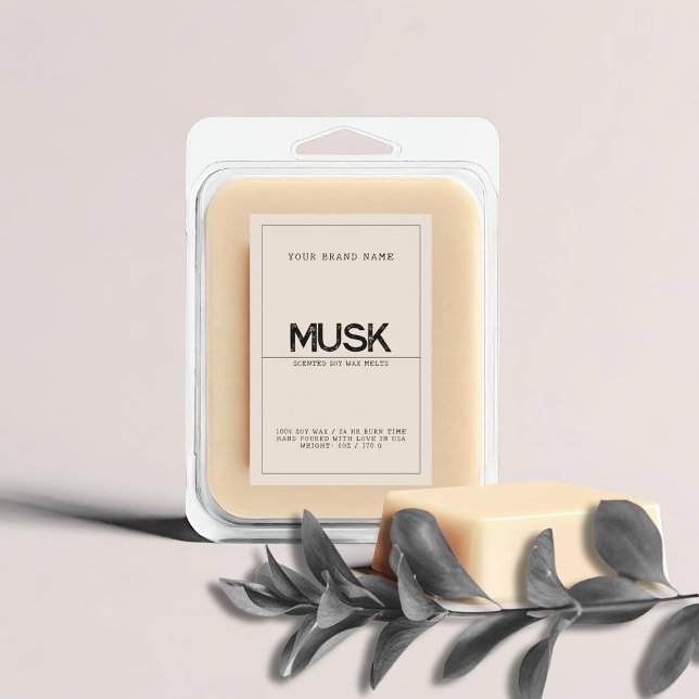 Minimalist beige modern elegant soy wax melts food label (Creator Uploaded)