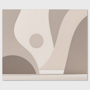 Minimalist Beige Organic Abstract Shapes Wrapping Paper