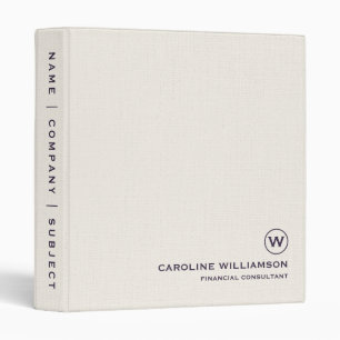 Minimalist Beige Pattern Monogram 3 Ring Binder