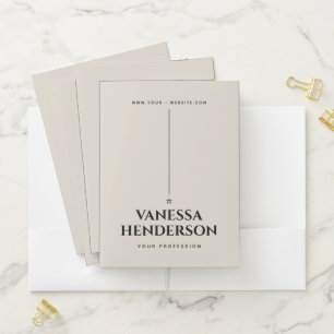 Minimalist beige pocket folder
