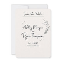 "Minimalist Beige Save the Date Card"