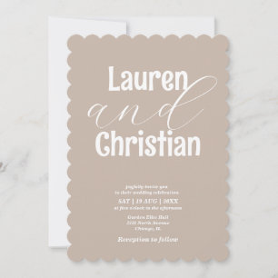 Minimalist Beige Scripture Wedding Invitation