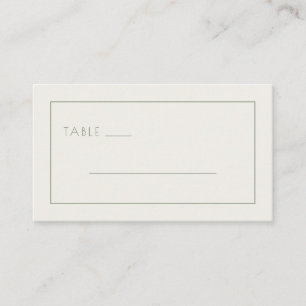 Minimalist Beige Table Sign Place Card