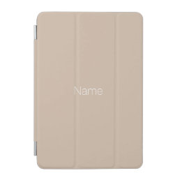 Minimalist beige tan custom name monogram iPad mini cover